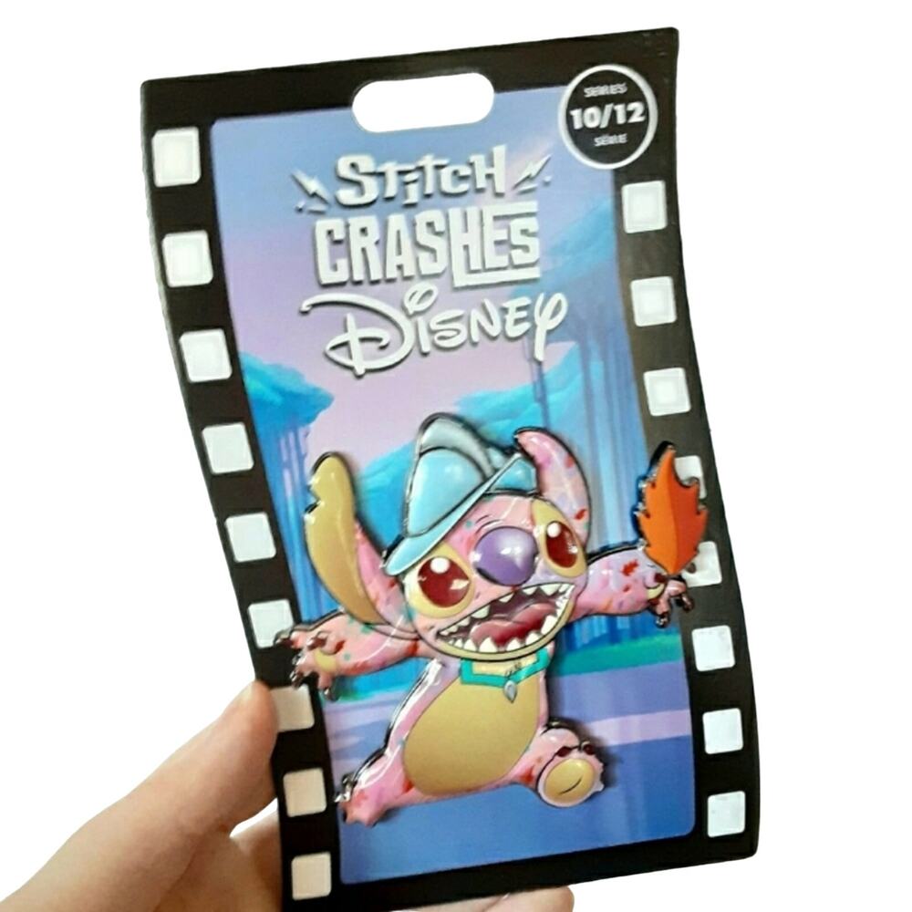 Disney Stitch Crashes Disney   Pocahontas MagicBand 2 + Stitch Jumbo Pin Set NWT - Picture 2 of 7